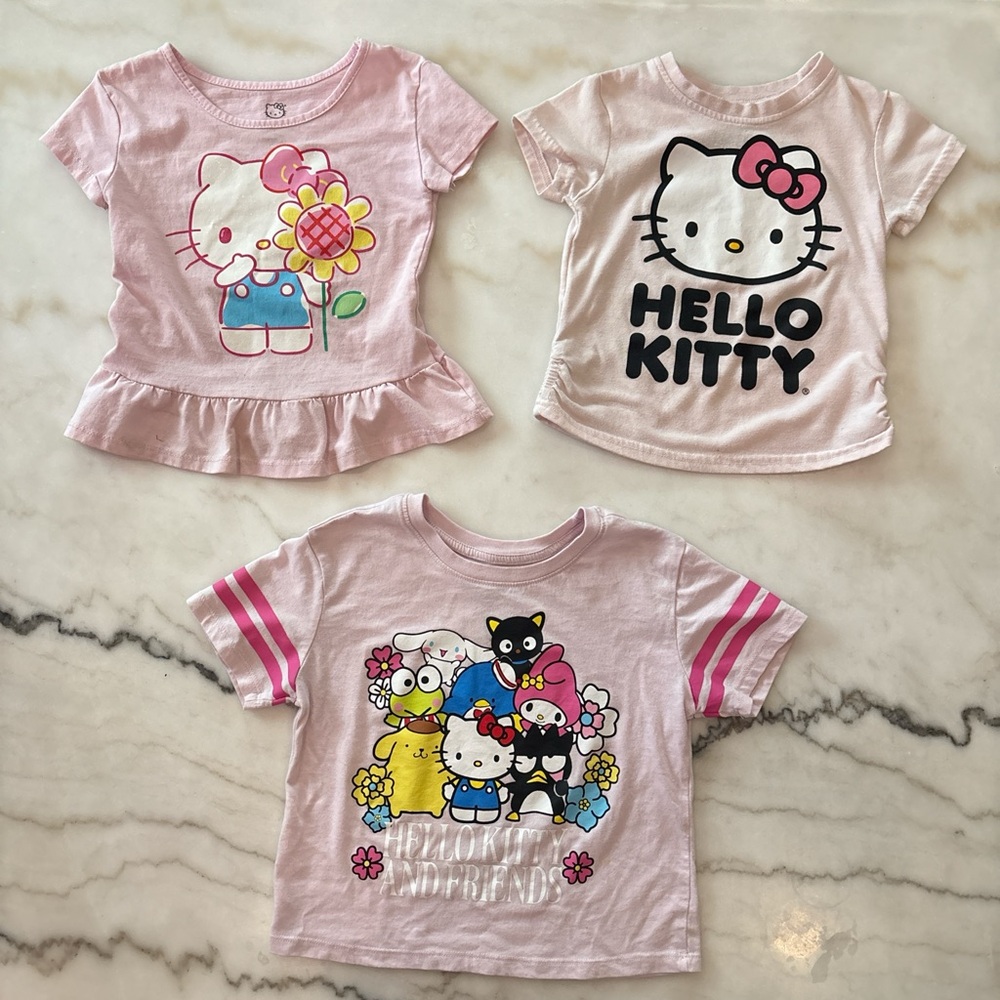 3 Pink Hello Kitty tee Shirt bundle Size girls 4 years